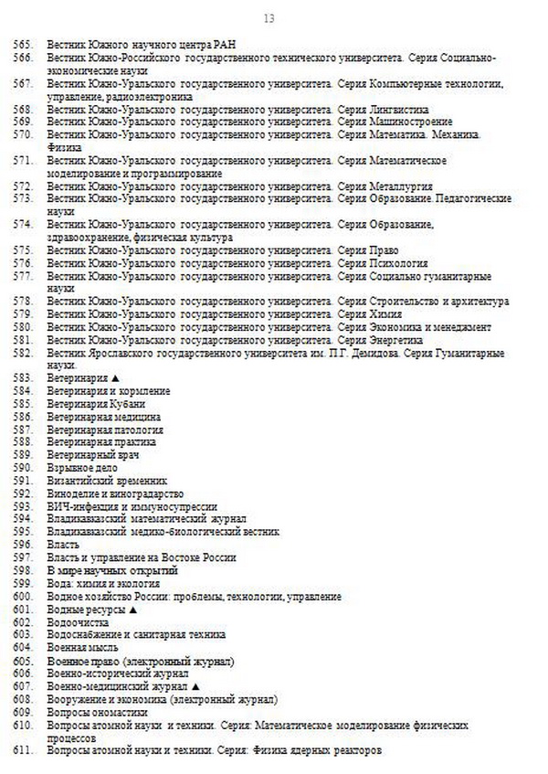 список журналов ВАК, журналы списка ВАК, журналы для публикации статей аспирантов, где опубликовать научную статью